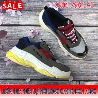 Giày balen triple s đỏ xanh full nam nữ