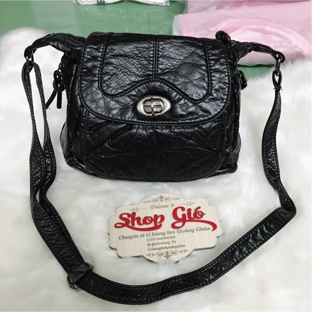 Túi xách nữ vân da cừu khoá xoay siêu hot | BigBuy360 - bigbuy360.vn