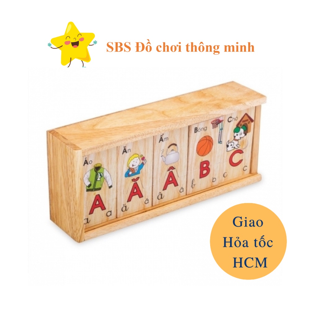 Đồ chơi gỗ Winwintoys Việt Nam - Bộ tìm lắp ráp ghép chữ cái tiếng Việt