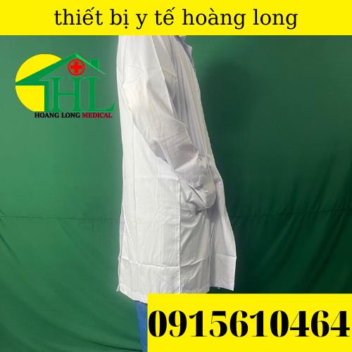 Áo blouse trắng - áo khoác blu bác sĩ, dược sĩ nam nữ dài tay,  dáng dài chất Lon Nhật mát
