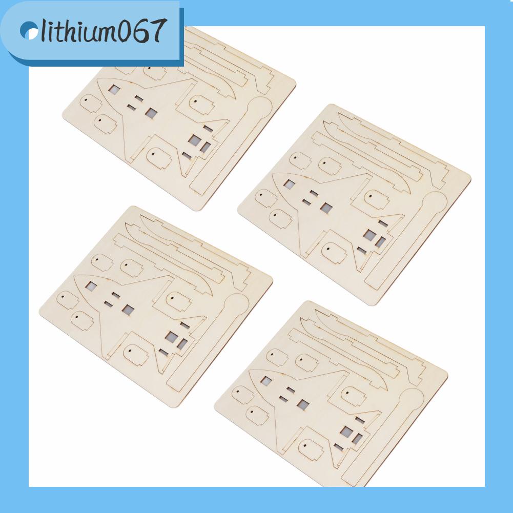 Lithium067 4 bộ Tự làm Máy bay Lượn Từ tính Đồ chơi Trẻ em Khoa học Thí nghiệm Dạy Trợ giúp Bộ mô hình Thủ công mỹ nghệ bằng gỗ cho