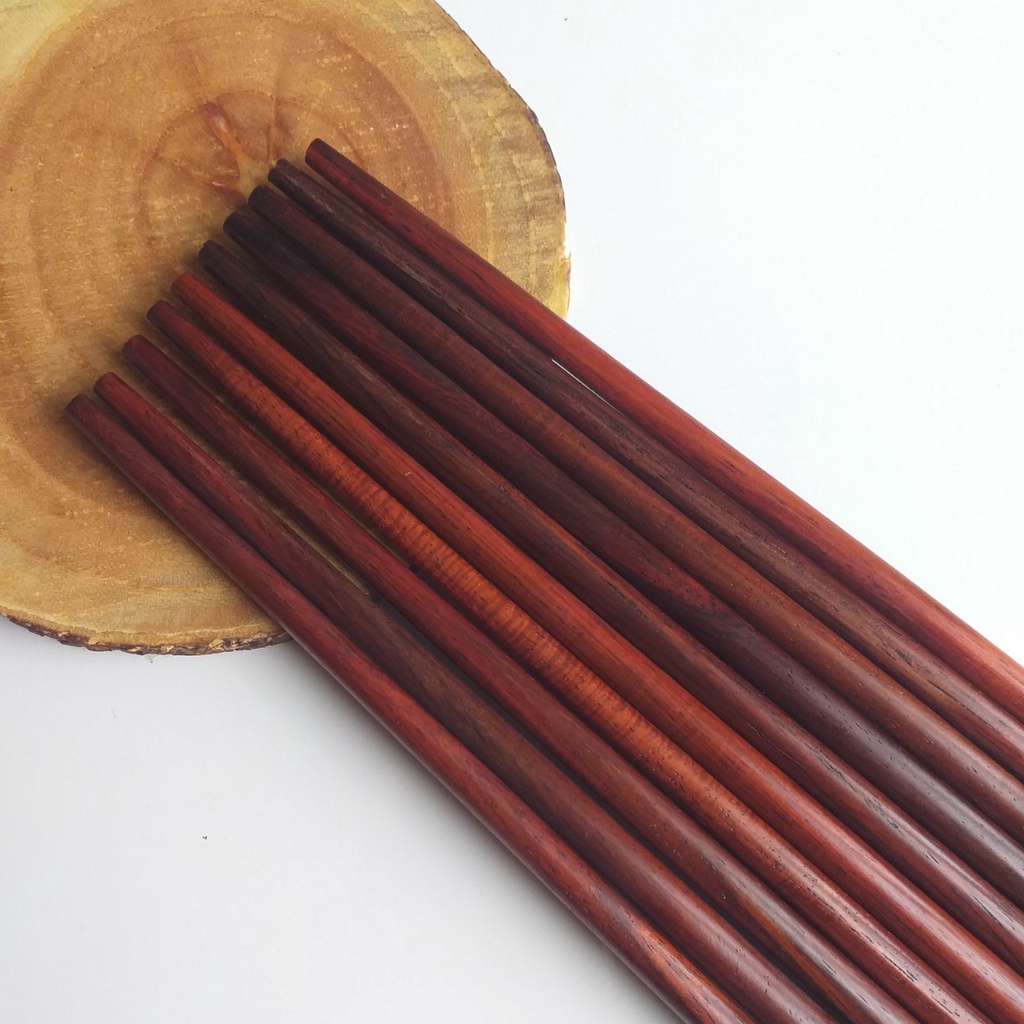 Đũa gỗ trắc tròn đẹp gắn ốc nguyên khối cao cấp