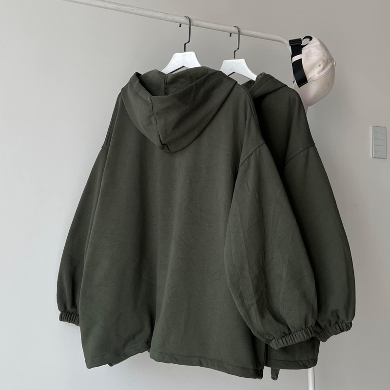 Áo Khoác Form Rộng Màu Rêu Sậm Nút Gài Genz Ulzzang unisex