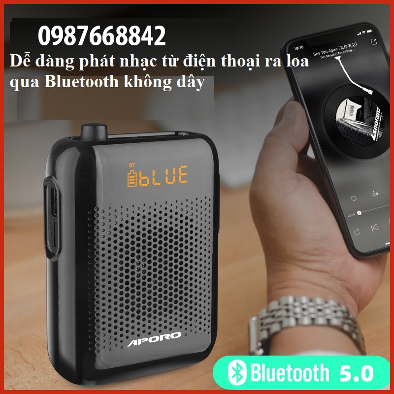 Máy trợ giảng không dây Aporo T30, máy trợ giảng có bluetooth UHF bảo hành 3 tháng