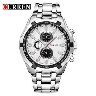 Đồng hồ nam Curren 8023 mặt trắng viền đen