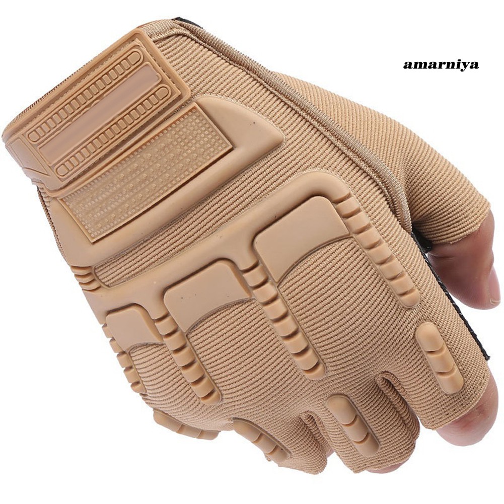 AY-ᴥMen\'s Army Military Outdoor Combat Bicycle Airsoft Half Finger Gloves
