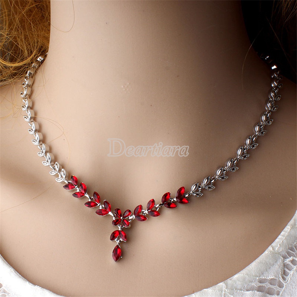 Bộ Vòng cổ Và Đôi Khuyên Tai Đính Đá Thời Trang Dành Cho Cô Dâu