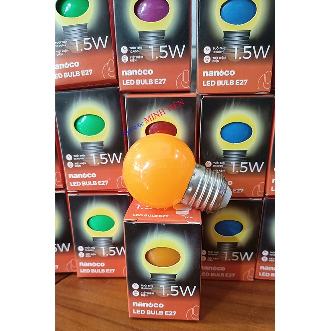 Bóng LED màu, Bóng đèn LED BULB trang trí 1.5W  nhiều màu Vàng/Đỏ/Xanh dương/Xanh lục/Tím, đui E27 của Nanoco