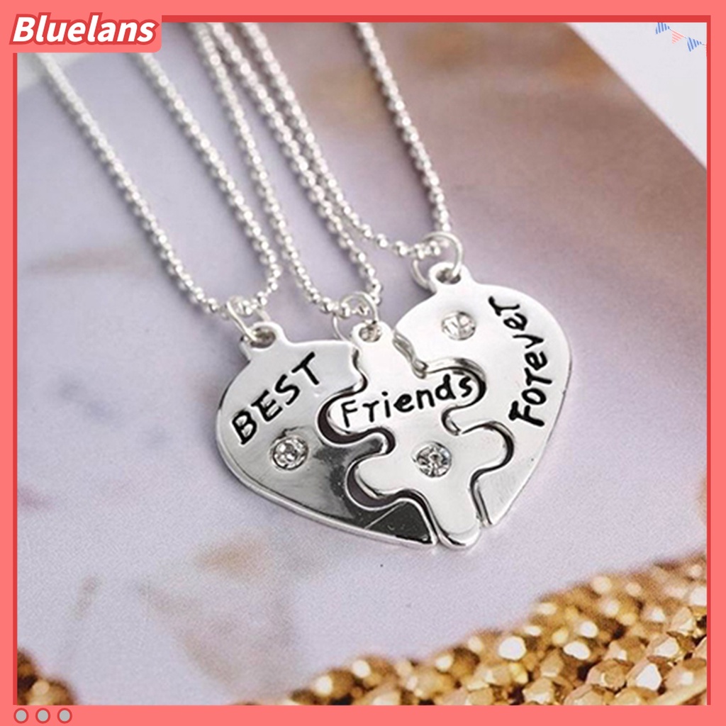 Bộ 3 dây chuyền hợp kim phối mặt kiểu mảnh ghép dành cho bạn thân