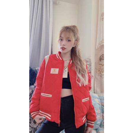 Áo phao nữ trần trám bên trong lót lông xịn sò