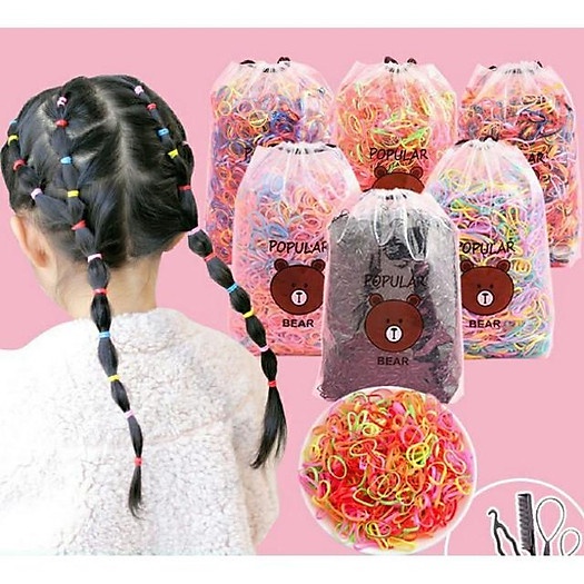 Set 4000 dây thun cột tóc cho bé siêu cute Vinhwatch