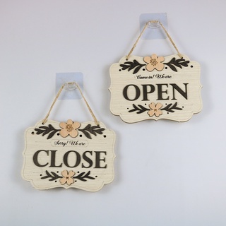 Bảng Gỗ Decor 2 Mặt Open Closed