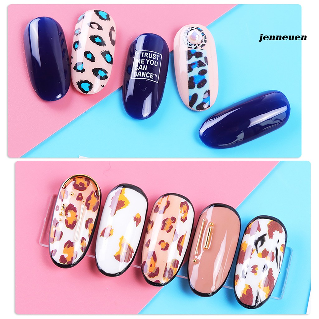 Nhãn Dán Trang Trí Móng Tay Họa Tiết Da Báo Thời Trang Mùa Đông Cá Tính