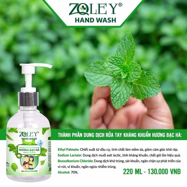 Nước Rửa Tay Khô Zoley 220ml