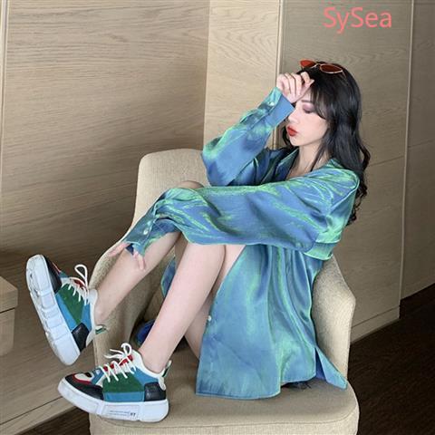 Áo sơ mi tay dài dáng rộng chống nắng thời trang mùa hè trẻ trung cho nữ