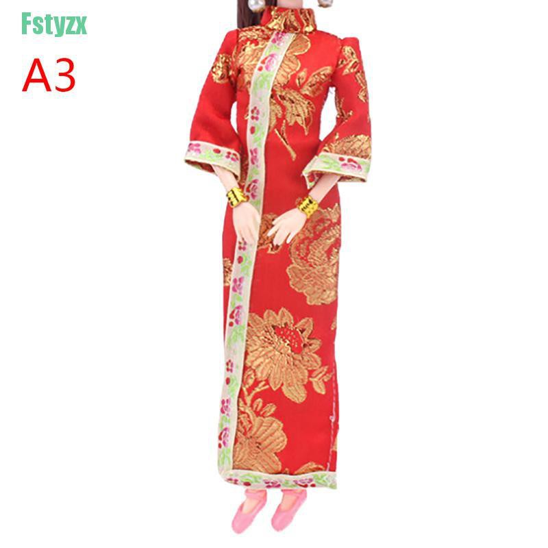 fstyzx Doll handmade unique dress clothes for chinese traditional dress cheongsam