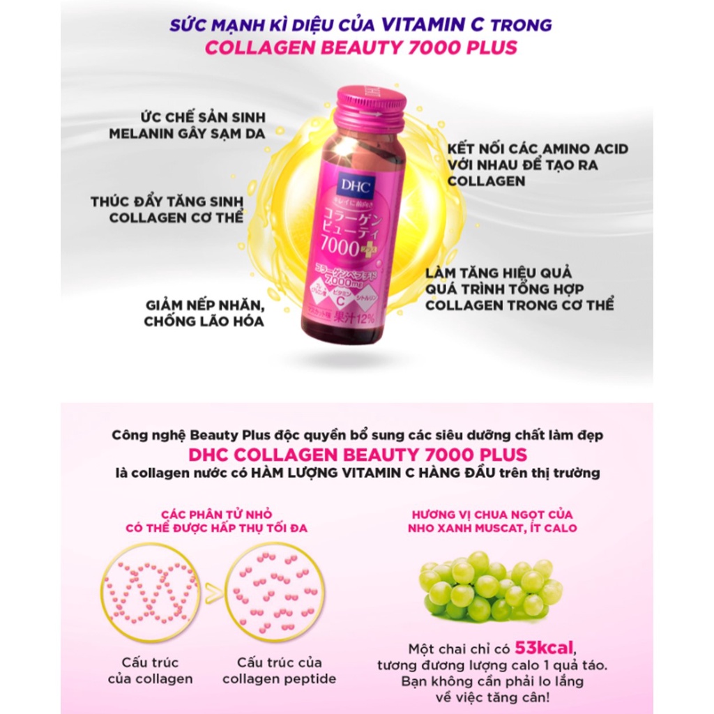 Collagen Nước DHC Dưỡng Ẩm, Chống Lão Hóa Collagen Beauty 7000+ (50ml/Chai)