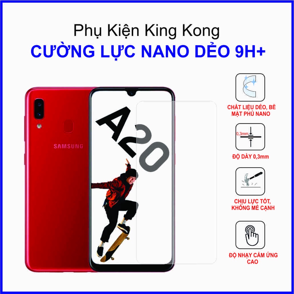 Dán cường lực Samsung A20, A20s ,  cường lực nano dẻo 9H+