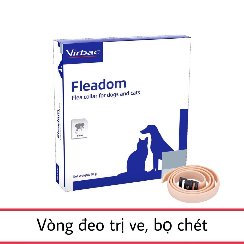 Vòng đeo cổ đẩy lùi và ngăn ngừa ve bọ chét cho thú cưng - Fleadom Virbac