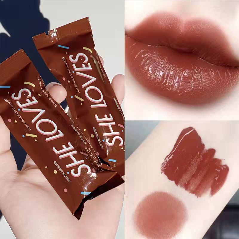 Thỏi son kem SHELOVES thiết kế hình thanh chocolate màu lì chống thấm nước