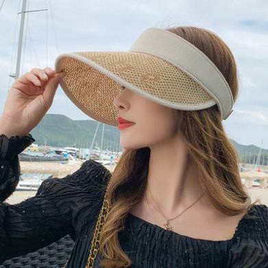 Sale lớn Mua Ngay Mũ cói mềm, nón cói đi biển lưỡi trai thêu chữ nửa đầu mùa hè chống nắng – MU91
