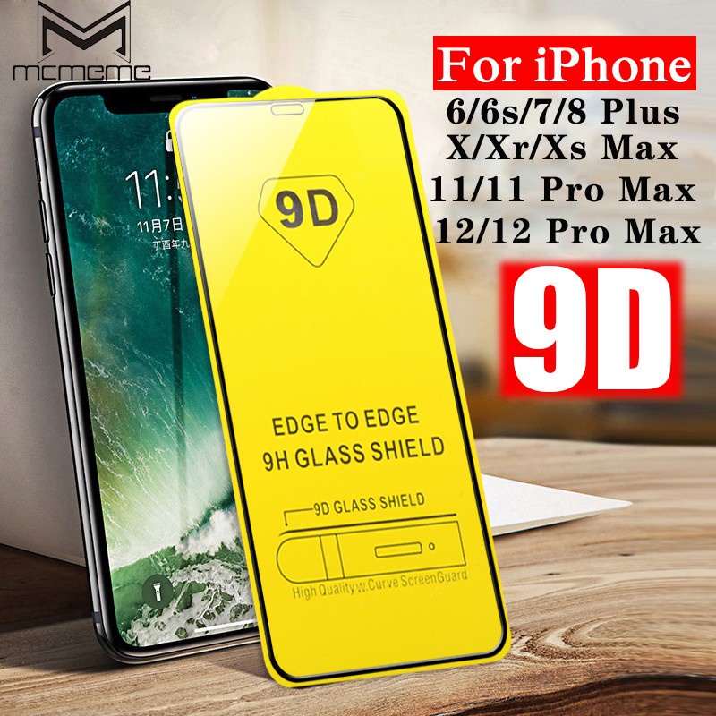 Kính cường lực 9D chống vân tay  For IPhone 14 13 12 Mini 11 Pro 6 6S 7 8 Plus X XS Max Xr SE2 SE 2020