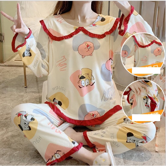 Quần áo bầu mặc nhà, Đồ bộ cho mẹ sau sinh và cho con bú CỔ BÈO hàng Quảng Châu mặc mùa hè, thu đông Bigsize đẹp giá rẻ