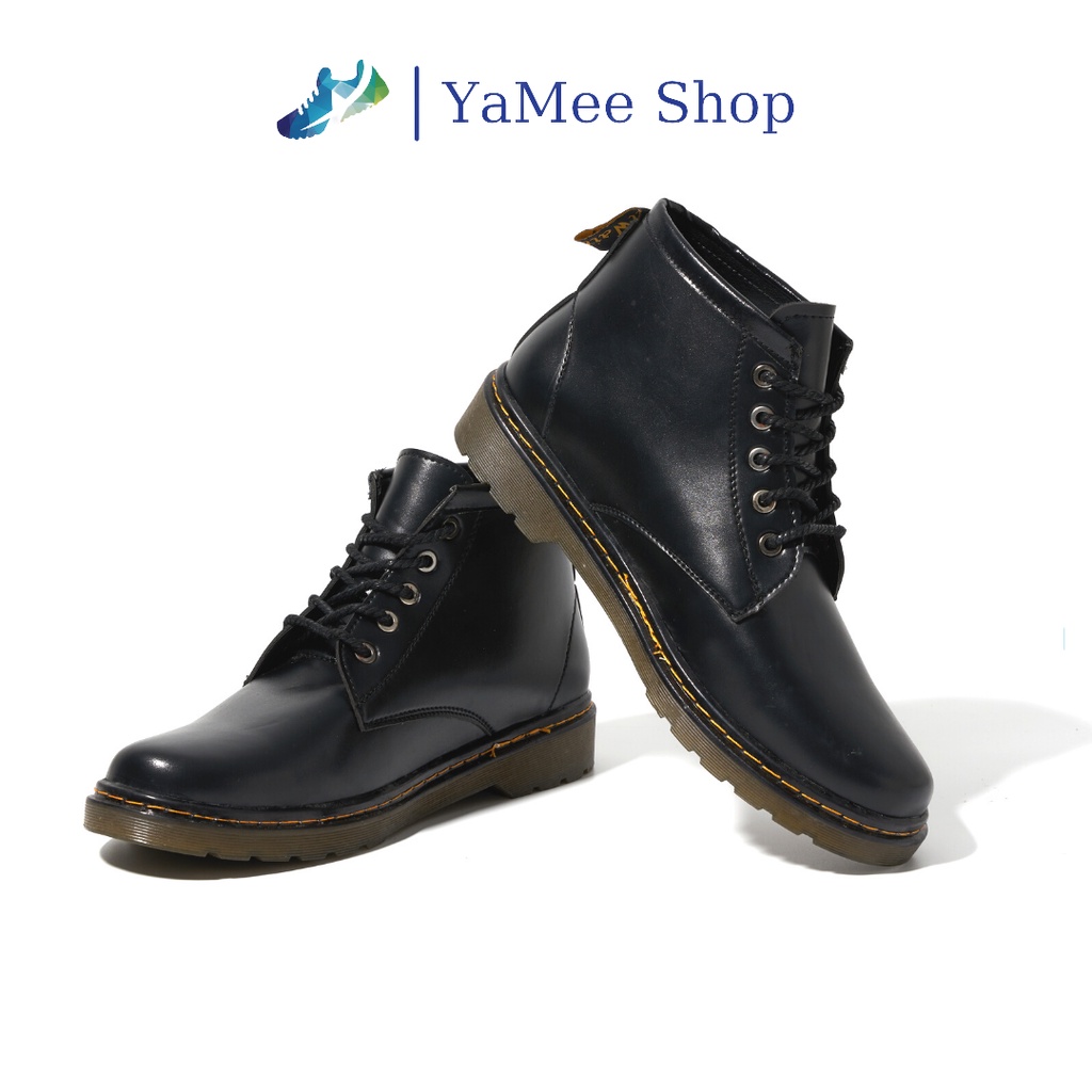 Giày đốc tờ nam, giày boots nam cổ lửng, đế khâu chắc chắn, tăng chiều cao 3cm