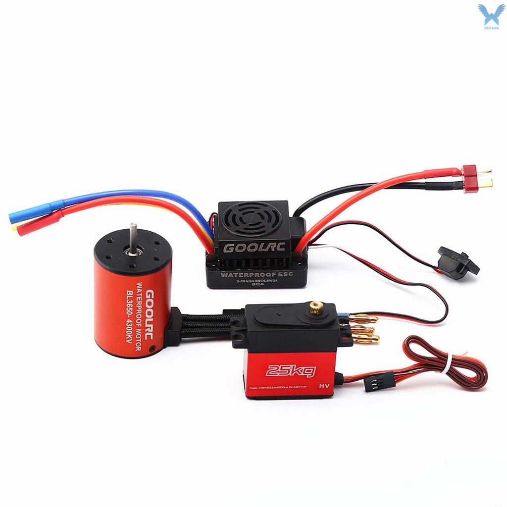 Rs Động Cơ Servo 3650 4300kv Esc 60a 25kg Không Chổi Than Cho Xe Hơi / Xe Tải Rc 1 / 10
