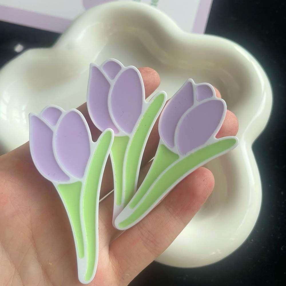 Kẹp Tóc Hoa Tulip Màu Tím Ngọt Ngào Cho Nữ
