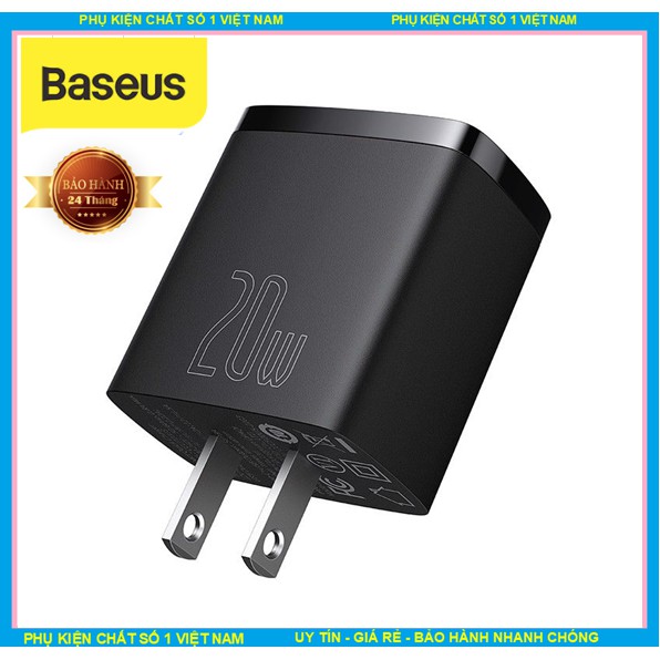 Củ Sạc Nhanh 2 cổng 20W Baseus CCXJ Cổng USB + C , Siêu nhỏ , sang trọng và tinh tế. Bảo hành chính hãng 24 tháng