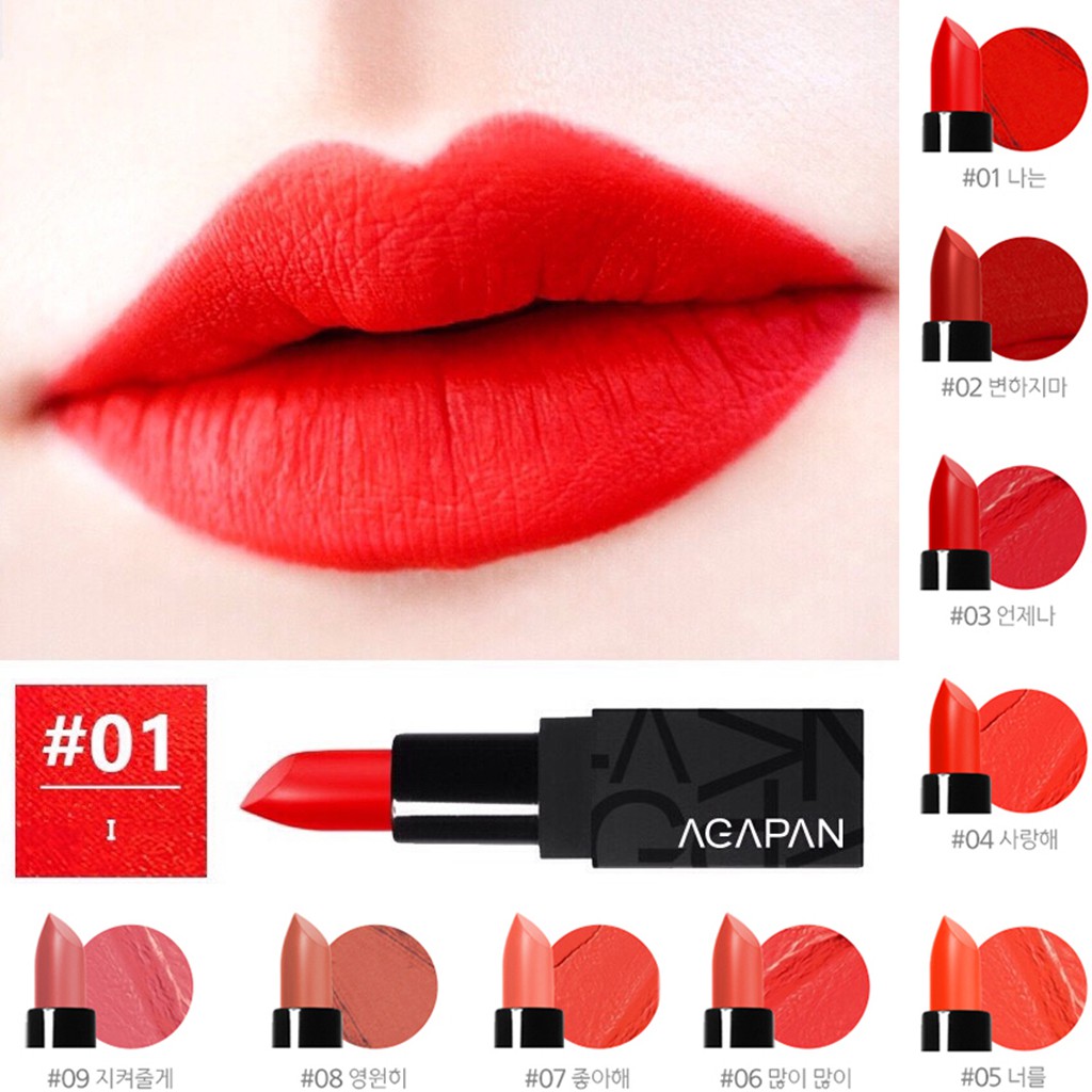 Son AGAPAN Red Like số 07 dạng thỏi (Đỏ cam) - Pit A Pat Matte Lipstick