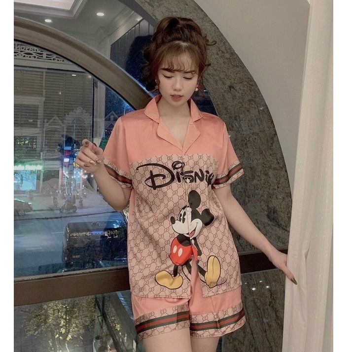 Pijama Lụa LATIN Mẫu hot 2021 Tay Bèo quần ngắn Form dưới 60 kí | BigBuy360 - bigbuy360.vn