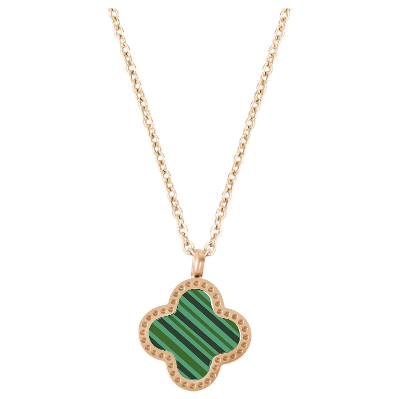 Four Leaf Clover Pendant Titanium Steel Gold Female Necklace