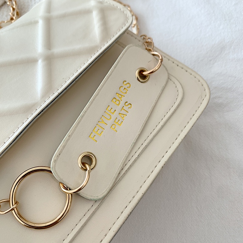 Túi Đeo Chéo Dáng Vuông Nhỏ Phối Dây Xích Thời Trang Cao Cấp Cho Nữ