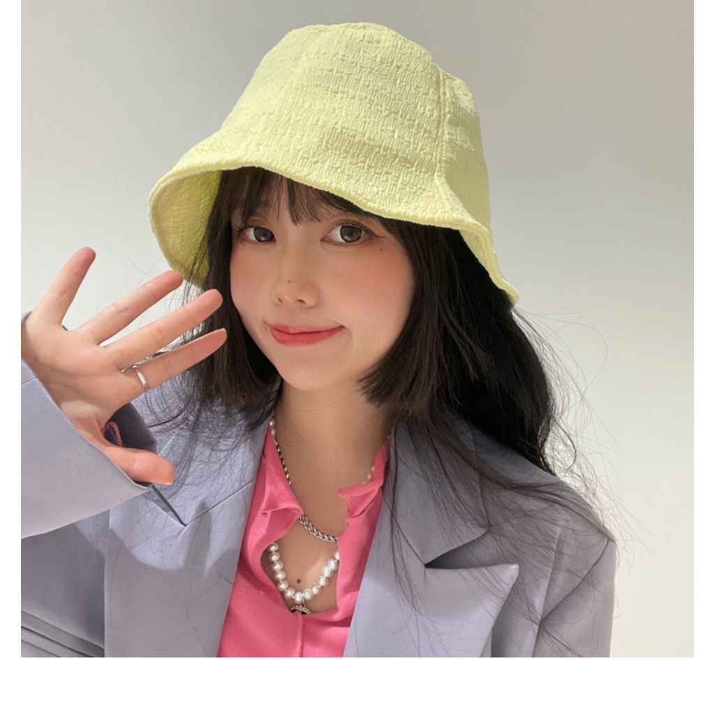 -🍊 Mũ nón bucket họa tiết dập nổi phong cách Ulzzang