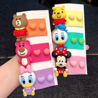 Kẹp tóc vải gắn hình hoạt hình đáng yêu cho bé gái