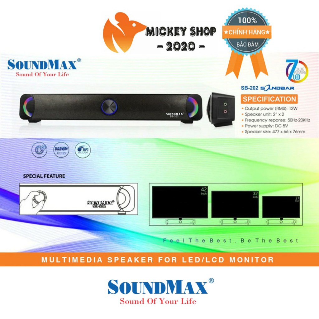 [ HSSV ] Loa soundbar SoundMax SB-202/2.0 - CHÍNH HÃNG