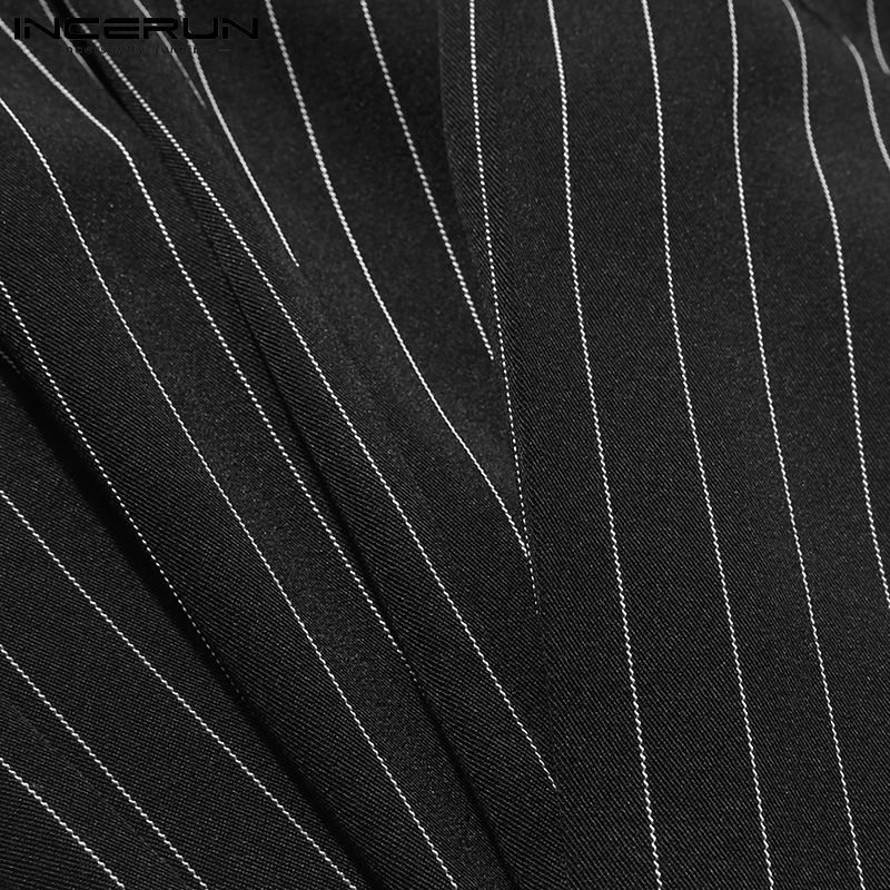 Quần dài INCERUN dáng rộng phối sọc phong cách thời trang Hàn Quốc cho nam giới