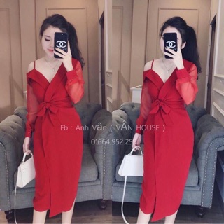 Đầm rớt vai tay lệch cực xinh