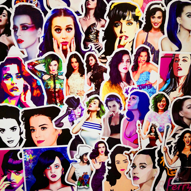 KATY PERRY Bộ 50 Hình Dán Ca Sĩ Nổi Tiếng Chống Thấm Nước 02 Pop