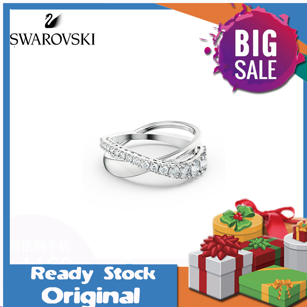 Nhẫn Xoắn Đính Pha Lê Thông Minh Swarovski Quyến Rũ Thời Trang Cho Nữ