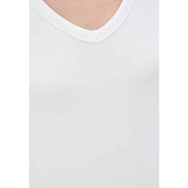 Áo thun trắng cổ tim chất cotton xuất khẩu