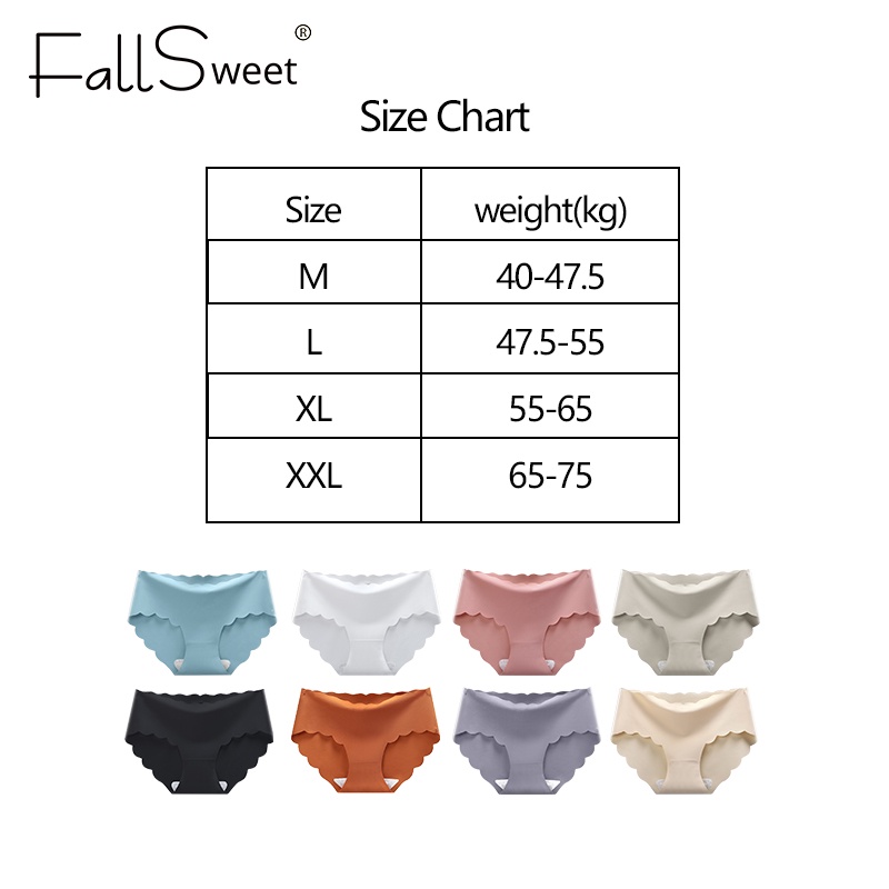 M-2XL Quần lót FallSweet vải lụa lạnh màu trơn không đường may thoải mái cho nữ