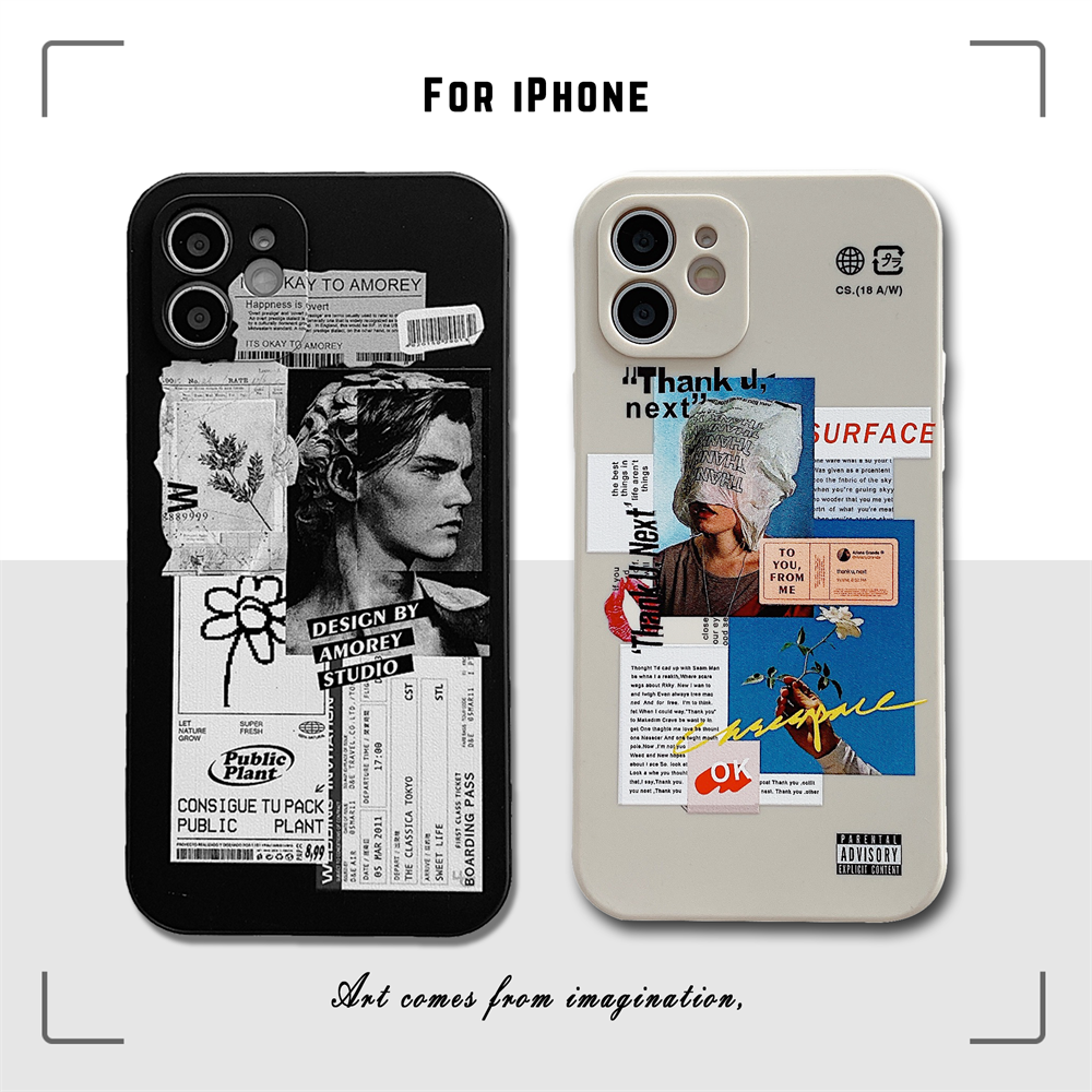 Ốp điện thoại thiết kế họa tiết Illustration cho iPhone 11 12 / Pro / Max X XR Xs Max
