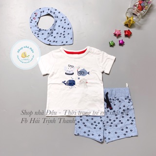 Set bộ cộc kèm yếm bé trai baby club