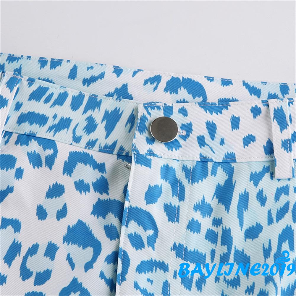 Quần dài ống rộng họa tiết da báo cá tính dành cho phái đẹp | BigBuy360 - bigbuy360.vn