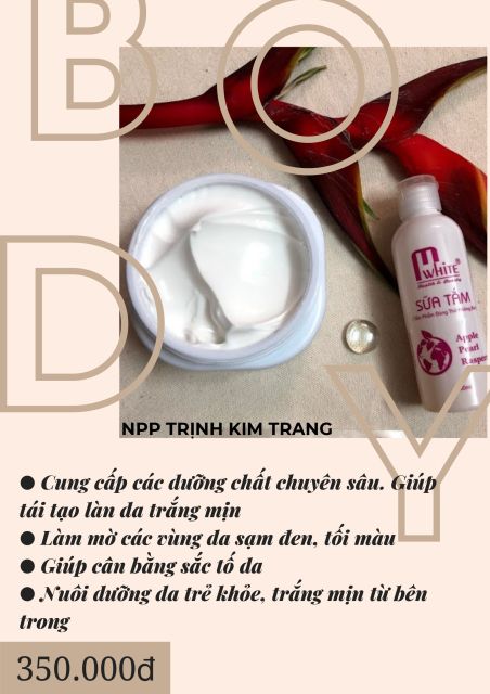 Kem dưỡng trắng body M'white