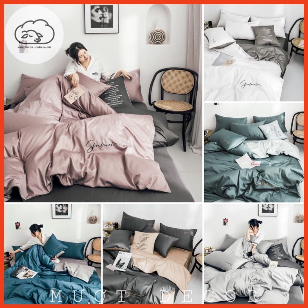 Bộ Chăn Ga Và Vỏ Gối ❤️ lụa sumoi chăn ga gối đệm cưới cotton lụa cao cấp (nhiều màu) trang trí phòng ngủ Mượt Decor