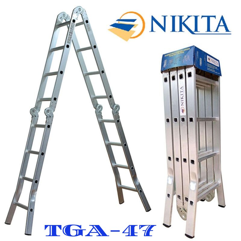 Thang nhôm gấp 4 đoạn 4,7m Nikita TGA47